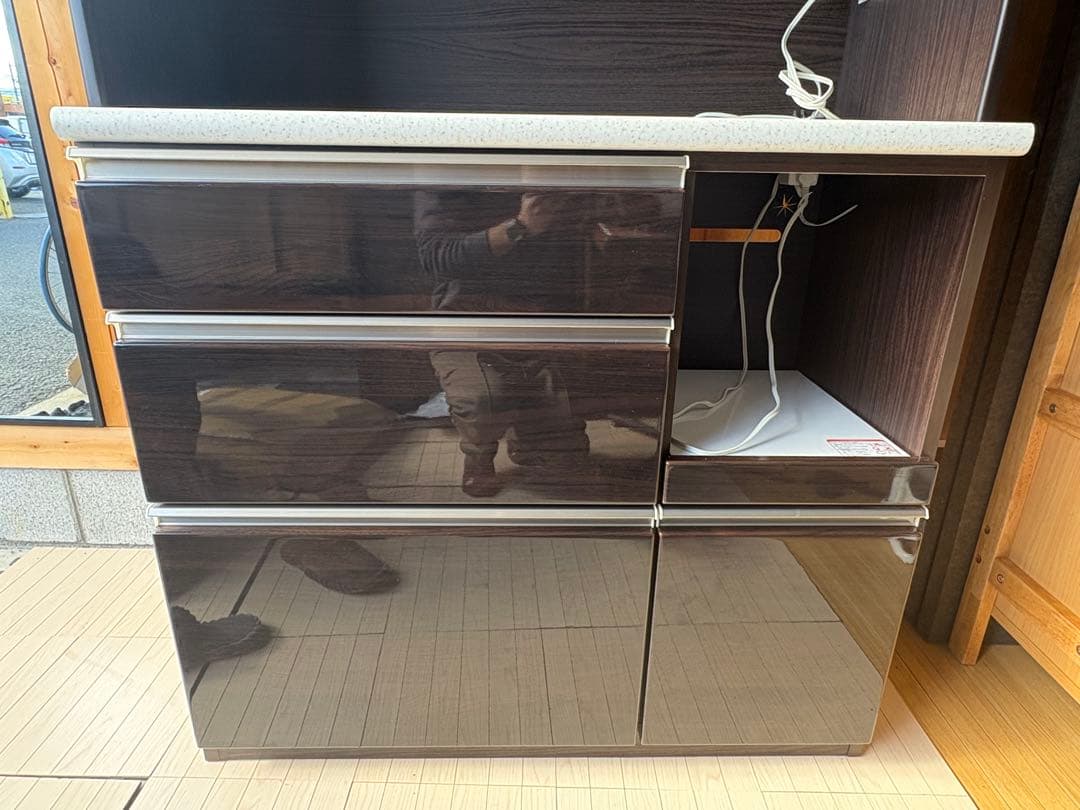 【引取or直配送】美品　キッチンボード (アルミナ2 100KB DBR)