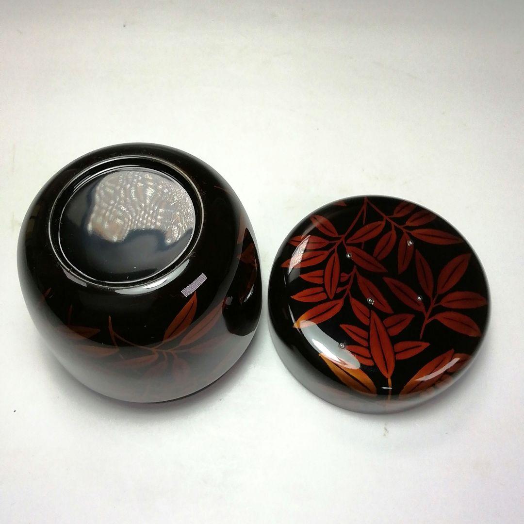 Ｓ６５０　棗　『白檀塗　笹蒔絵』『大棗』『蒔絵師　中村香鳳』　共箱　茶道具