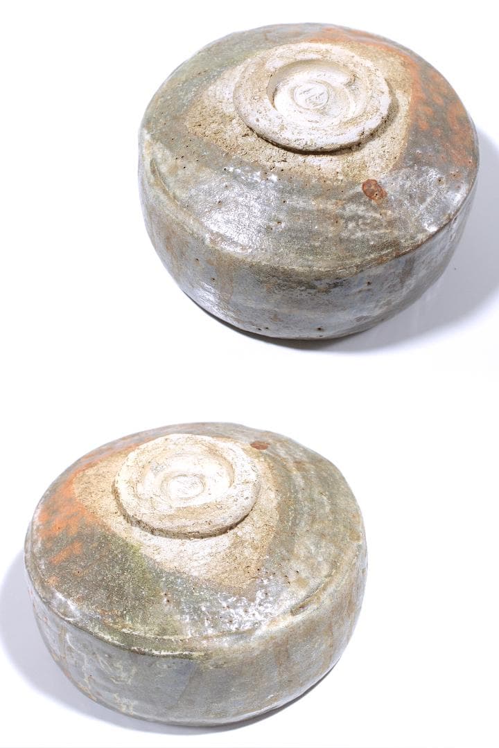 津島焼 赤楽茶碗 [雅風軒 伊藤才叟(1886-1977)] [服部擔風筆]