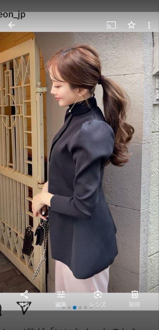 完売品 HYEON ヘヨン ショルダー ペプラムカーディガン 黒 girlish