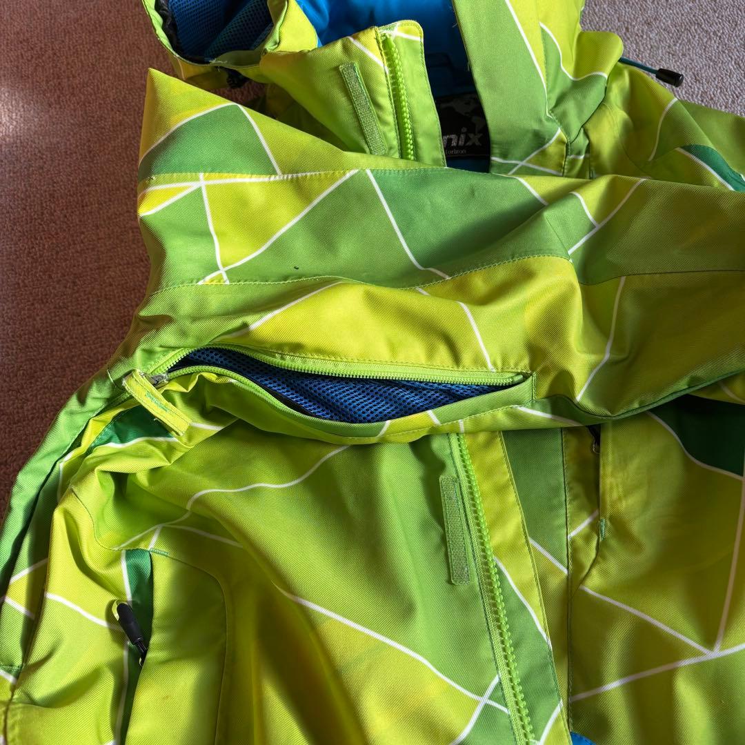 【phenix 】蛍光グリーン スキーウェア 上下セット サイズS ユニセックス