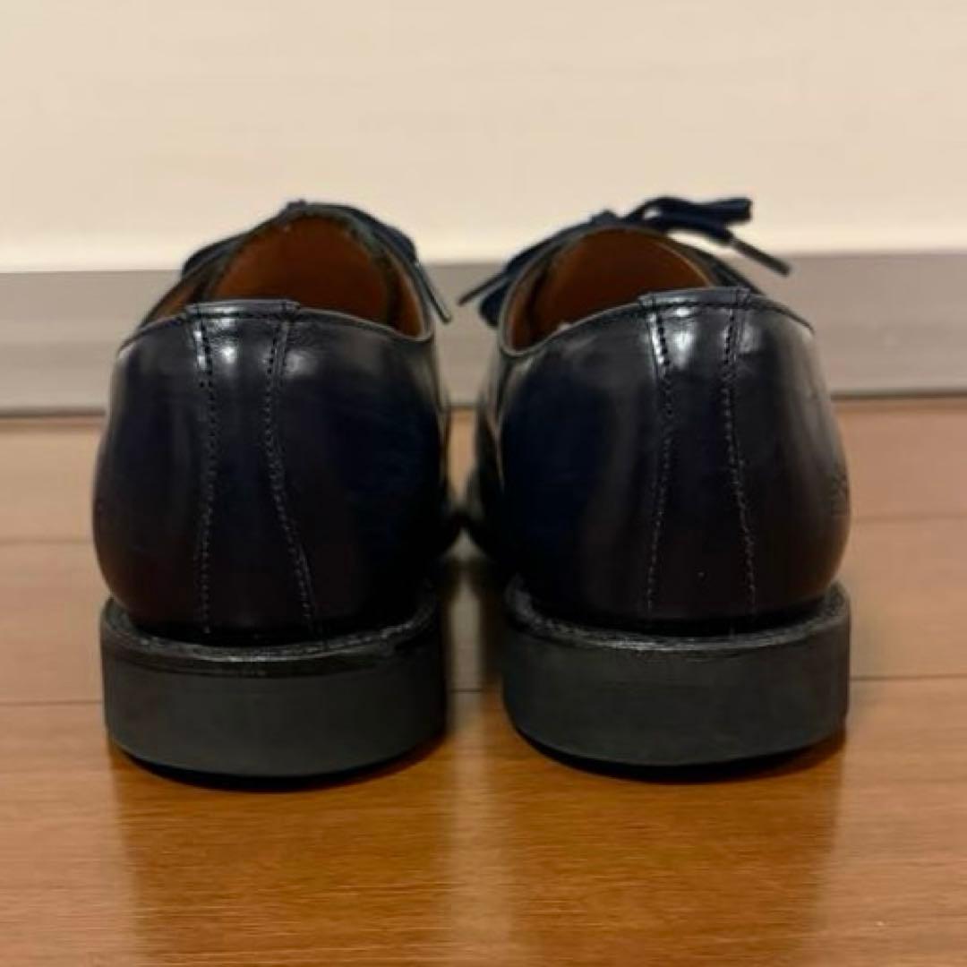 美品 SANDERS 1384 ミリタリダービー UK6 ネイビー