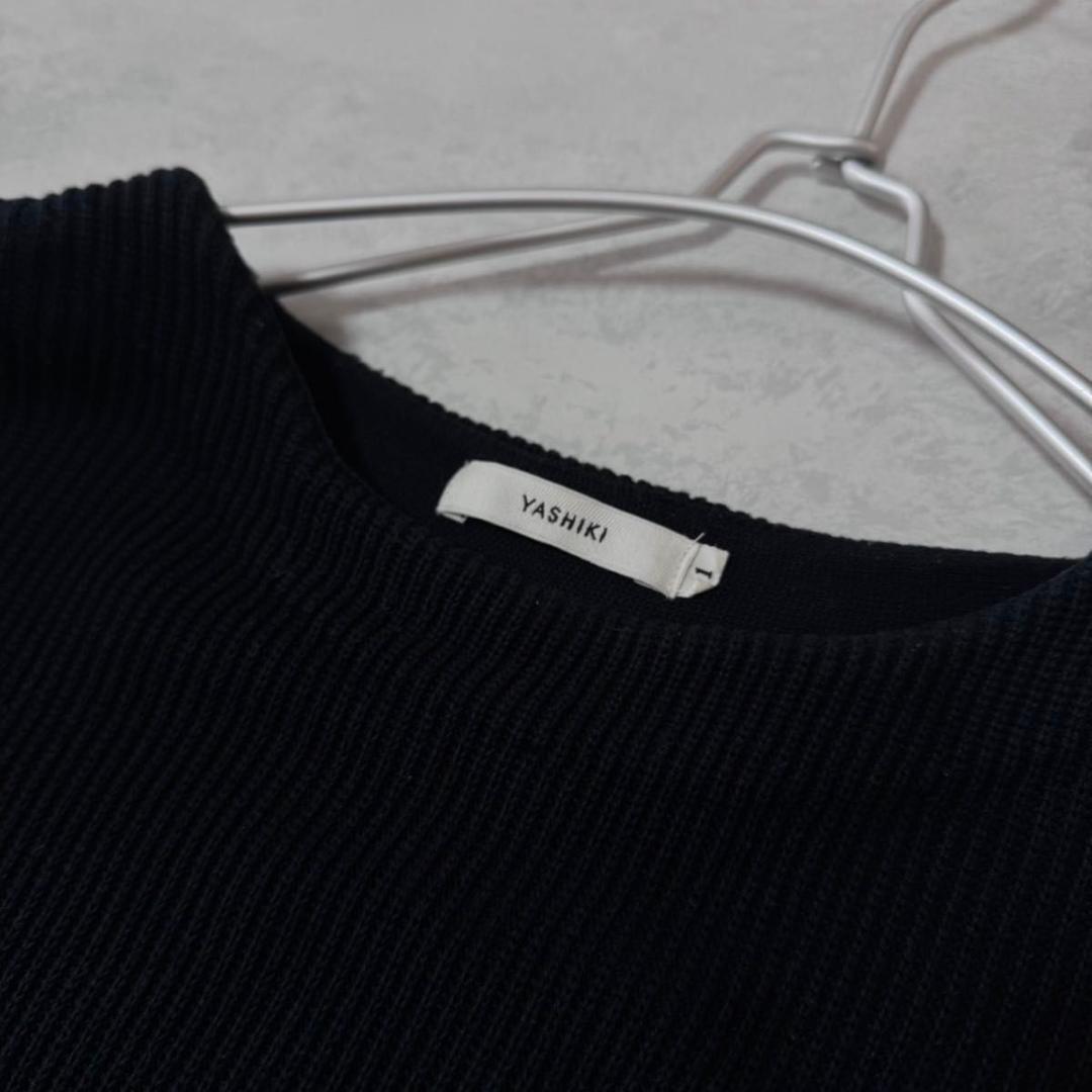 YASHIKI ヤシキ ポケット付き ニット 長袖 ブラック系 1サイズ