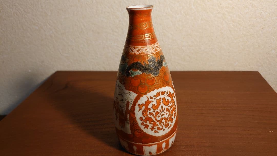 古九谷　九谷焼　徳利　龍の図　明治九谷　飯田屋　宮本屋窯　赤絵　金彩　本金　１客