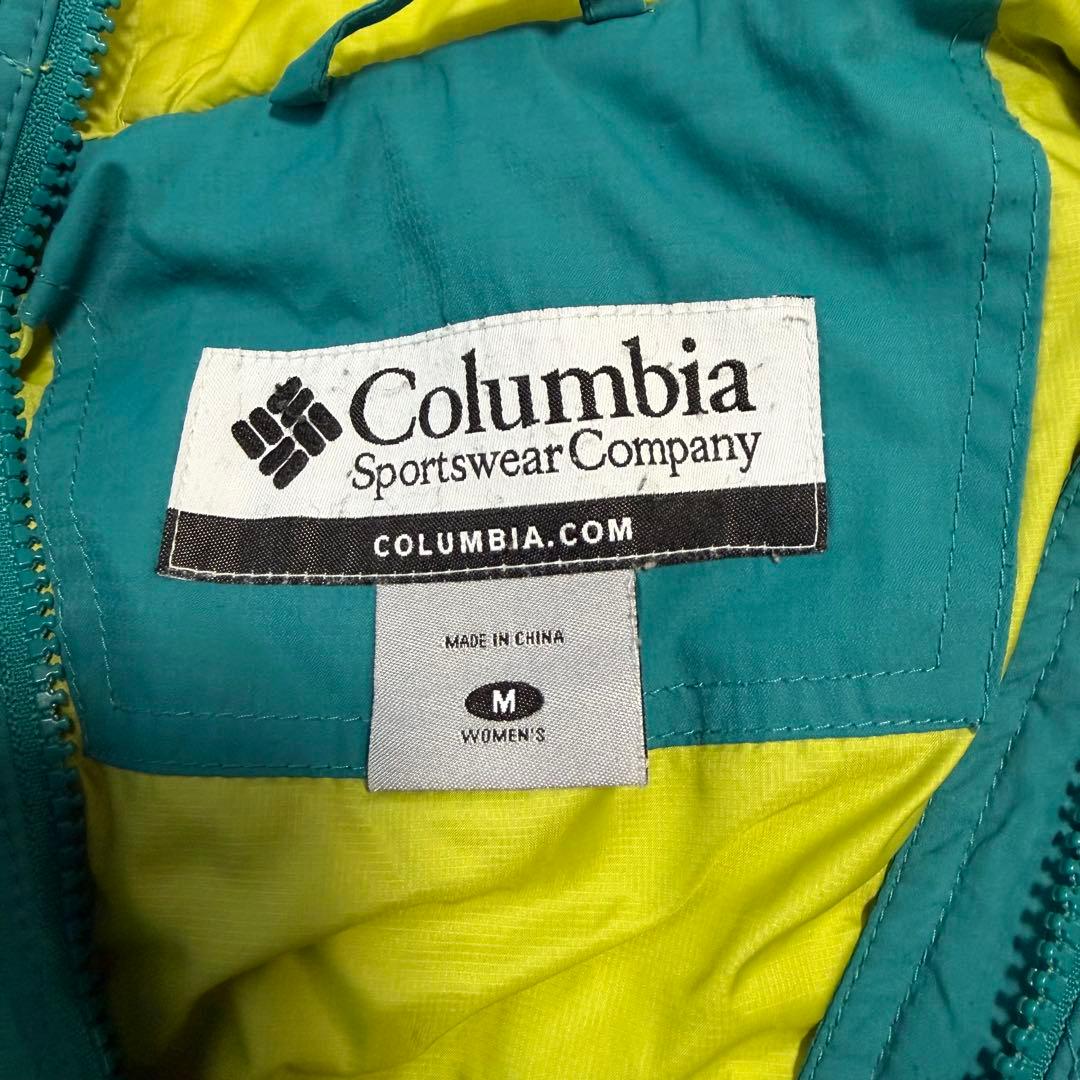 Columbia hooded puffer jacket テック　ターコイズ