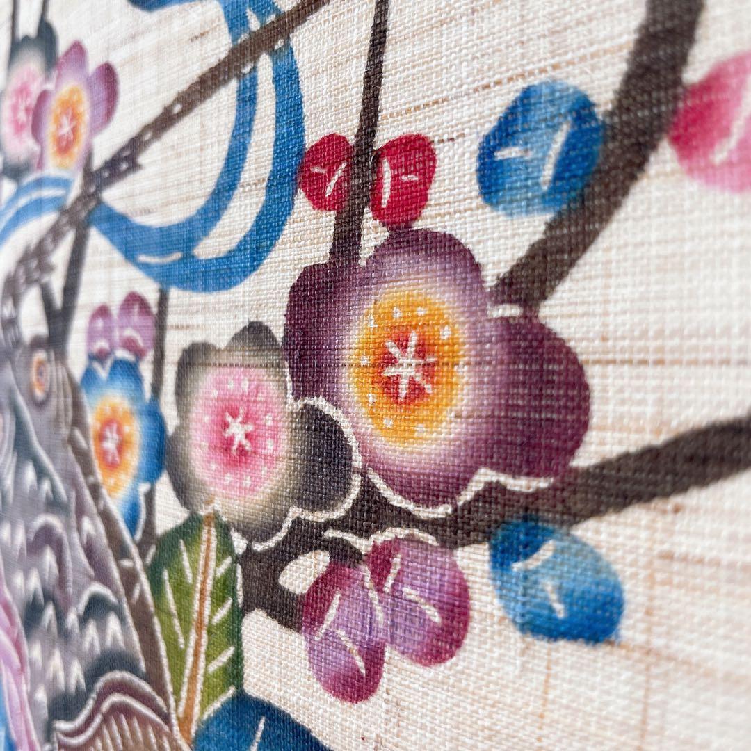 琉球紅型 びんがた 掛軸 玉那覇有公 海老 松竹梅 染物 沖縄 壁掛け