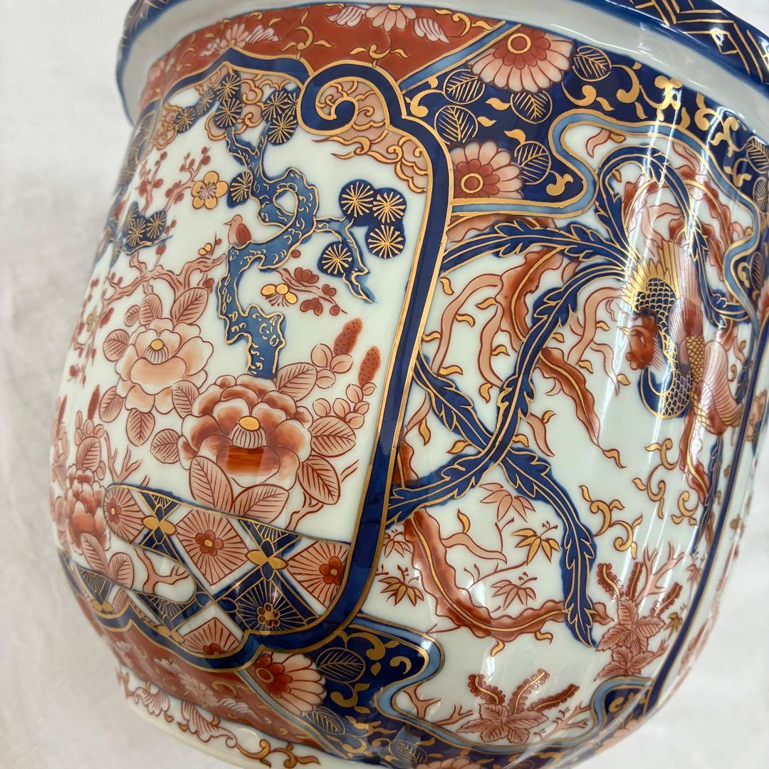 未使用品 豪華絢爛【其泉】 万博伊万里桐鳳凰 プランター 金彩 桐箱入り