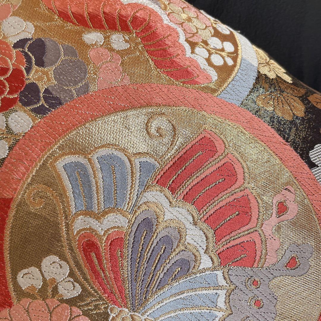 訪問着　フルセット　型染め風　四季草花　黒地　Q5