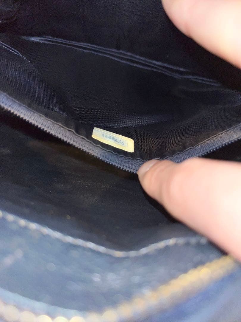 ネイビー　CHANEL ヴィンテージ　ショルダー　フリンジ