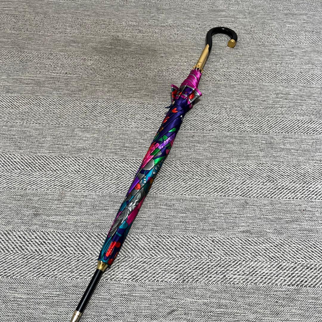 LEONARD レオナール　花柄文字ロゴ　一本傘　長傘　晴雨兼用