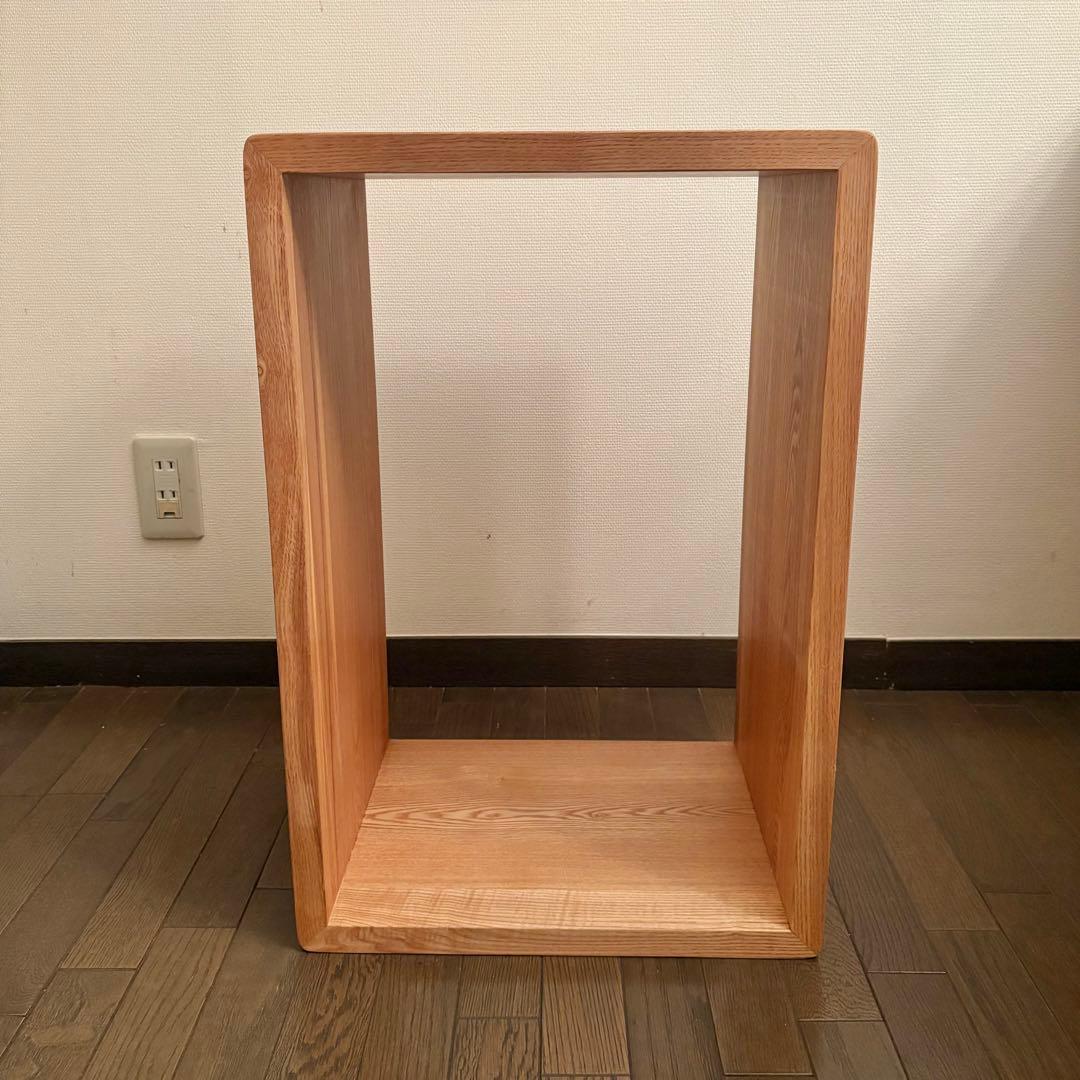 ◆美品・送料込◆まるい家具 つみかさねラック タモ 無垢 オープンラック 棚