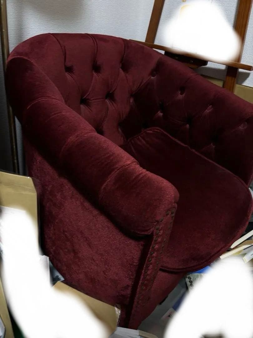 ヴィンセントソファ　1人掛け　赤　チェア