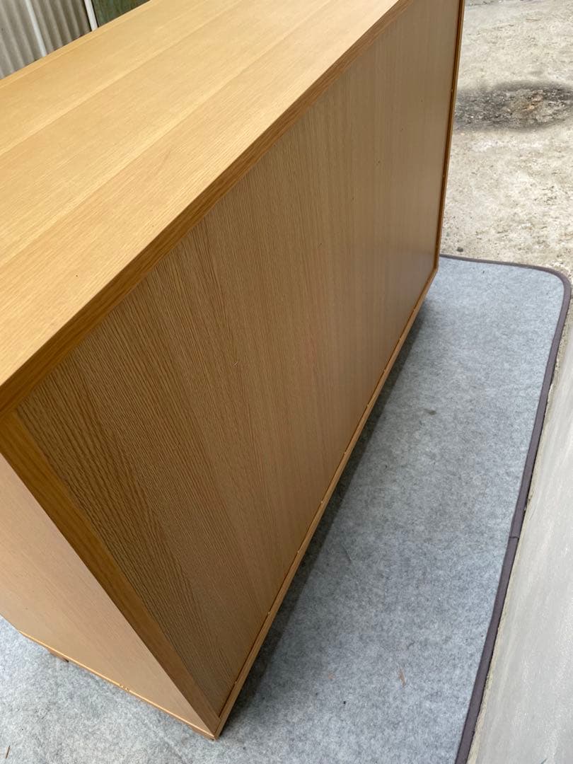 割と綺麗　無印良品　オーク材　カウンター　キャビネット