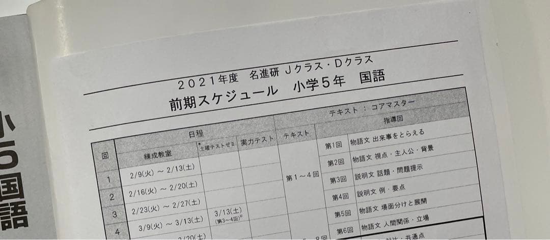 名進研　5年生　前期　国語　完全制覇