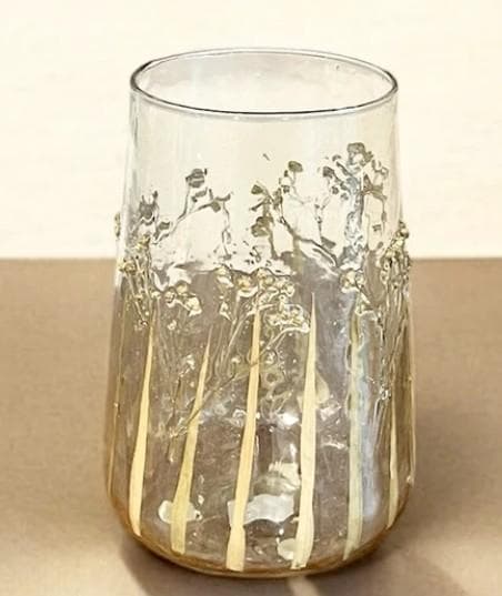 花瓶 フラワーベース ガラス 手作りガラス シャビーアンティーク 85642FV