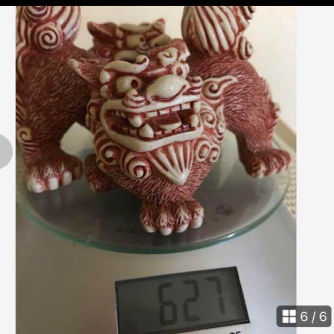 ★美品★ 家の守り神♪ 魔除け＊小振りな【沖縄の琉球焼シーサー】ペア　置物★