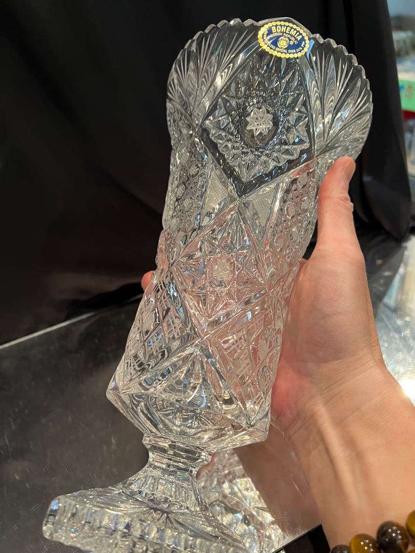 ボヘミア　88993/86181/109 クリスタル花器　チェコ