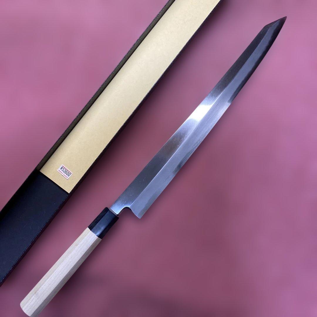 青二鋼　勘所切付柳刃包丁　360㎜　尺2寸