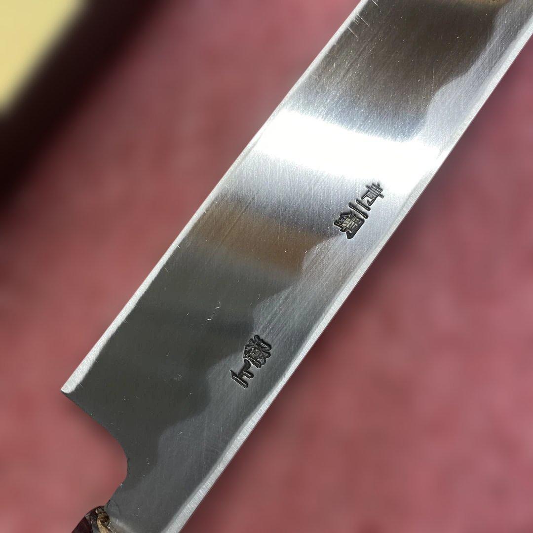 青二鋼　勘所切付柳刃包丁　360㎜　尺2寸