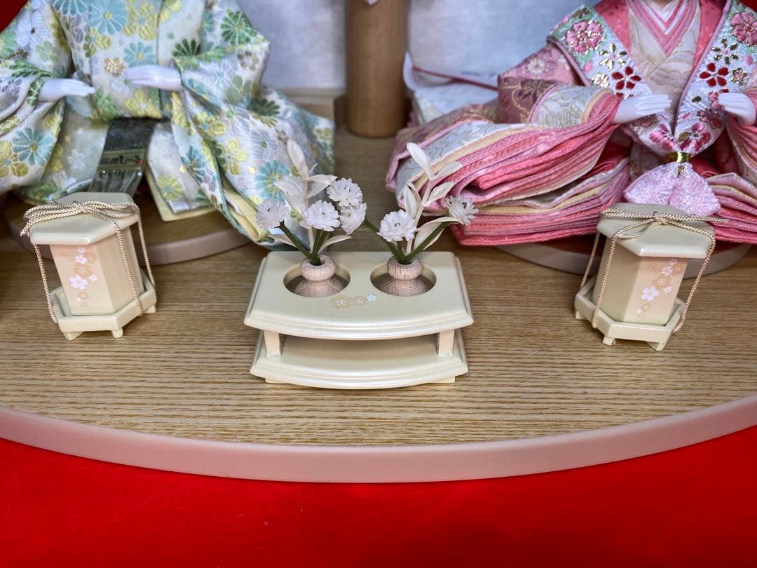 東京久月　雛人形　親王飾り白木平飾りセット・間口約５５×奥行約３２×高さ約２９㎝