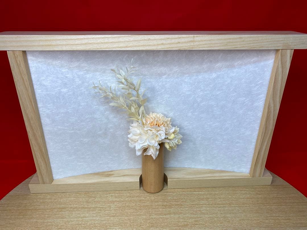 東京久月　雛人形　親王飾り白木平飾りセット・間口約５５×奥行約３２×高さ約２９㎝