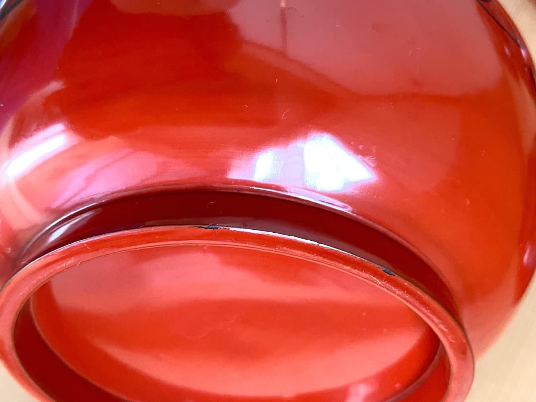 能登に伝わる古民芸 朱漆 扶養手 煮物椀 2客 / 朱漆 漆器椀 懐石椀 菓子椀