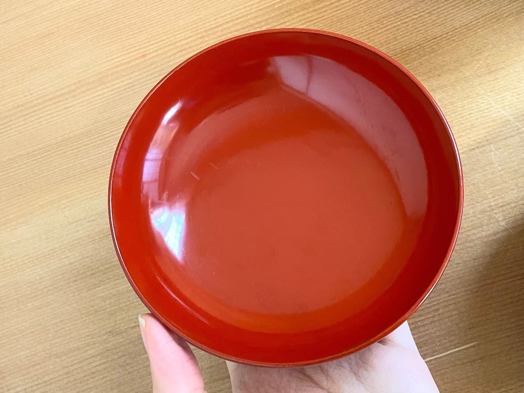 能登に伝わる古民芸 朱漆 扶養手 煮物椀 2客 / 朱漆 漆器椀 懐石椀 菓子椀