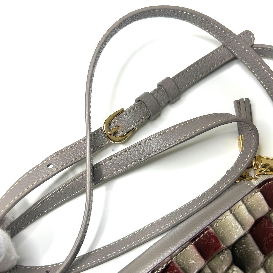 【極美品】ATAO アタオ 市松柄 レザー 2way ショルダーウォレット