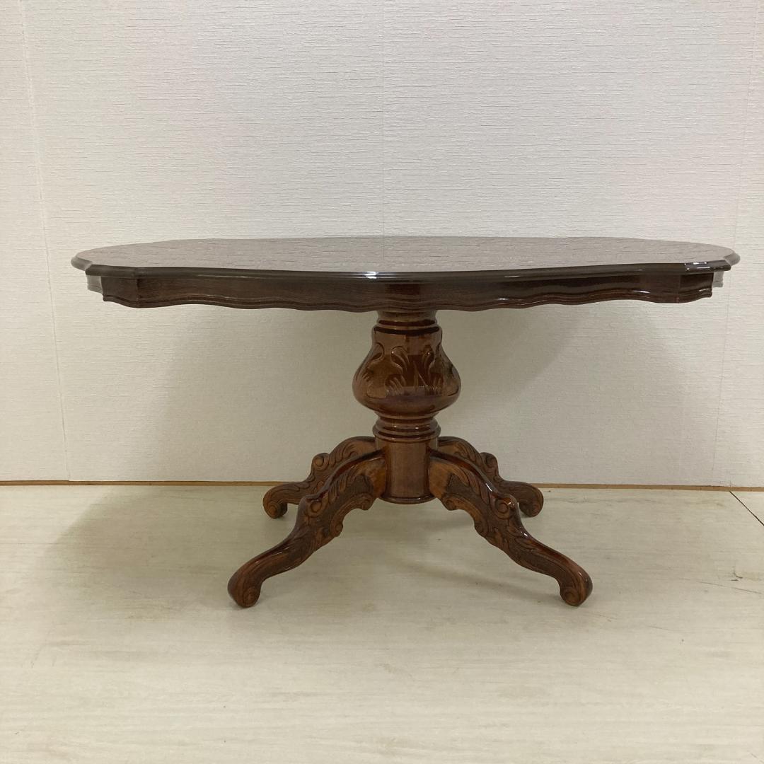 イタリア ダイニングテーブル 鏡面塗装 猫脚 アンティーク調 クラシック