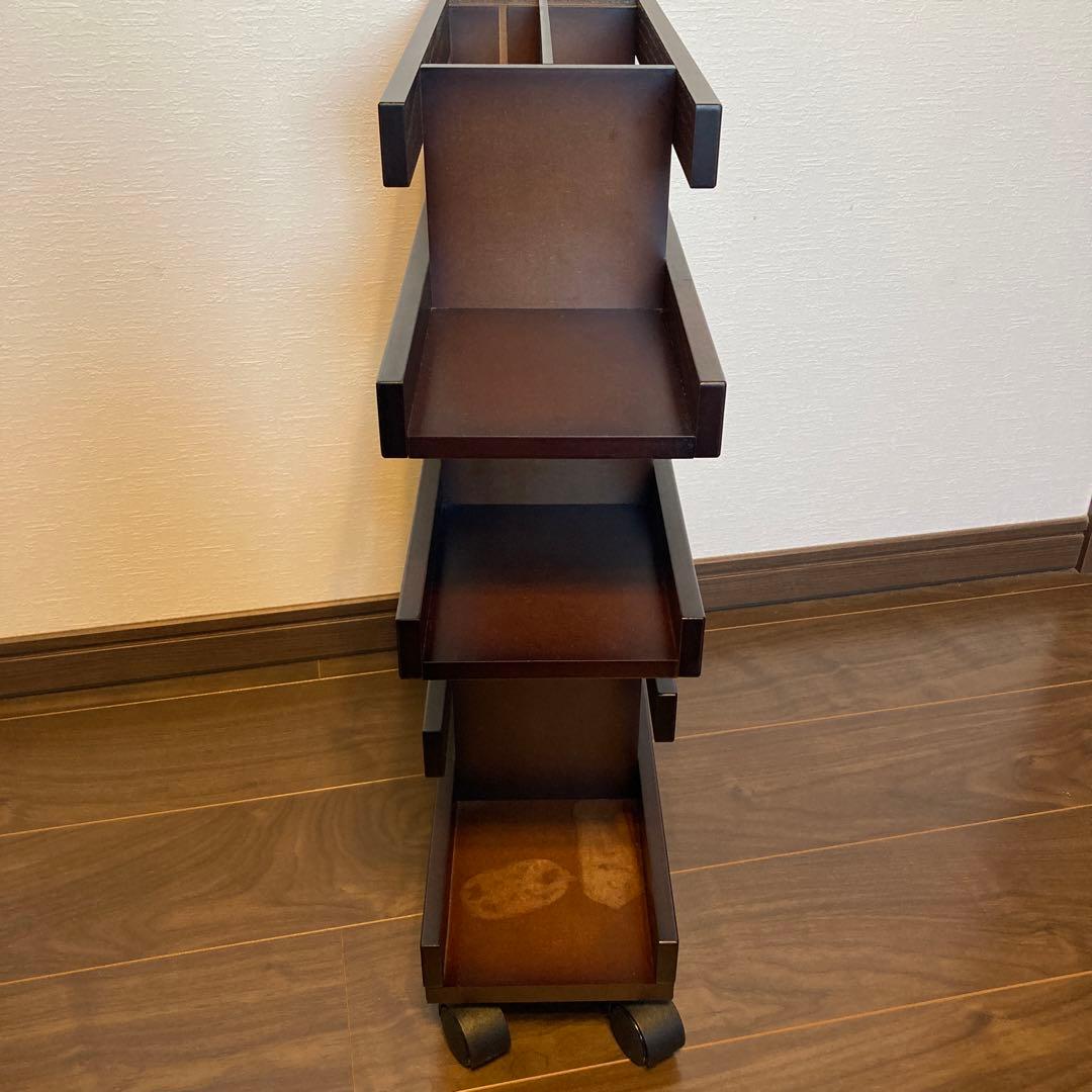木製　スリム　収納ラック キャスター付き キッチンワゴン