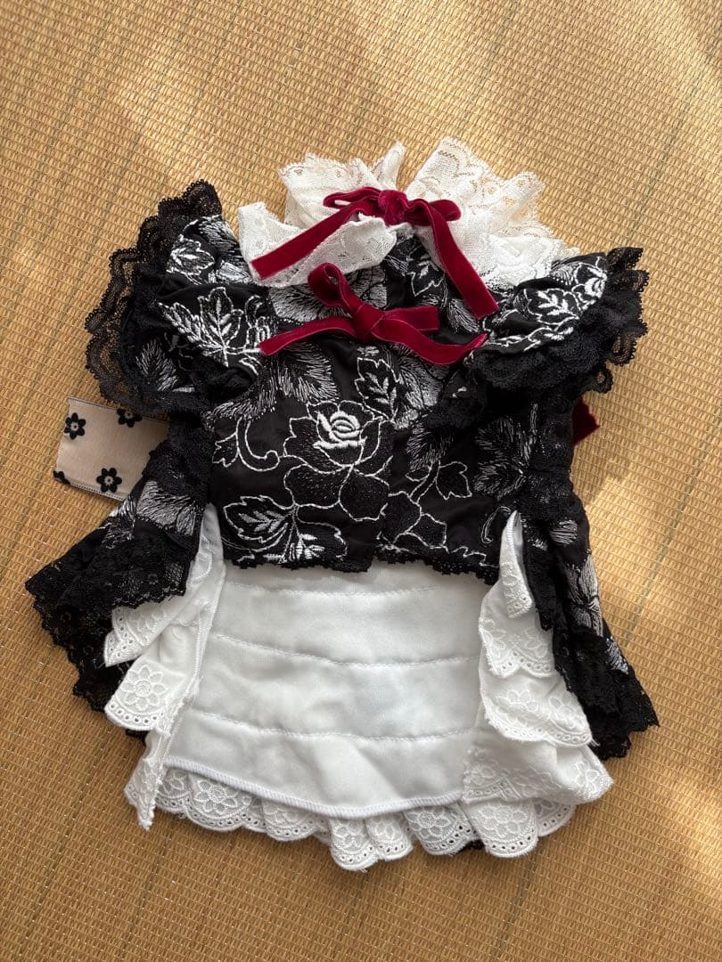 小型犬用レースドレス 黒