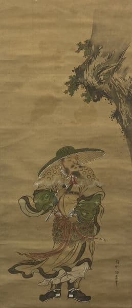 狩野梅雲(狩野為信)／狩野氏信の息子「人物画」掛軸 絹本：幕府の表絵師