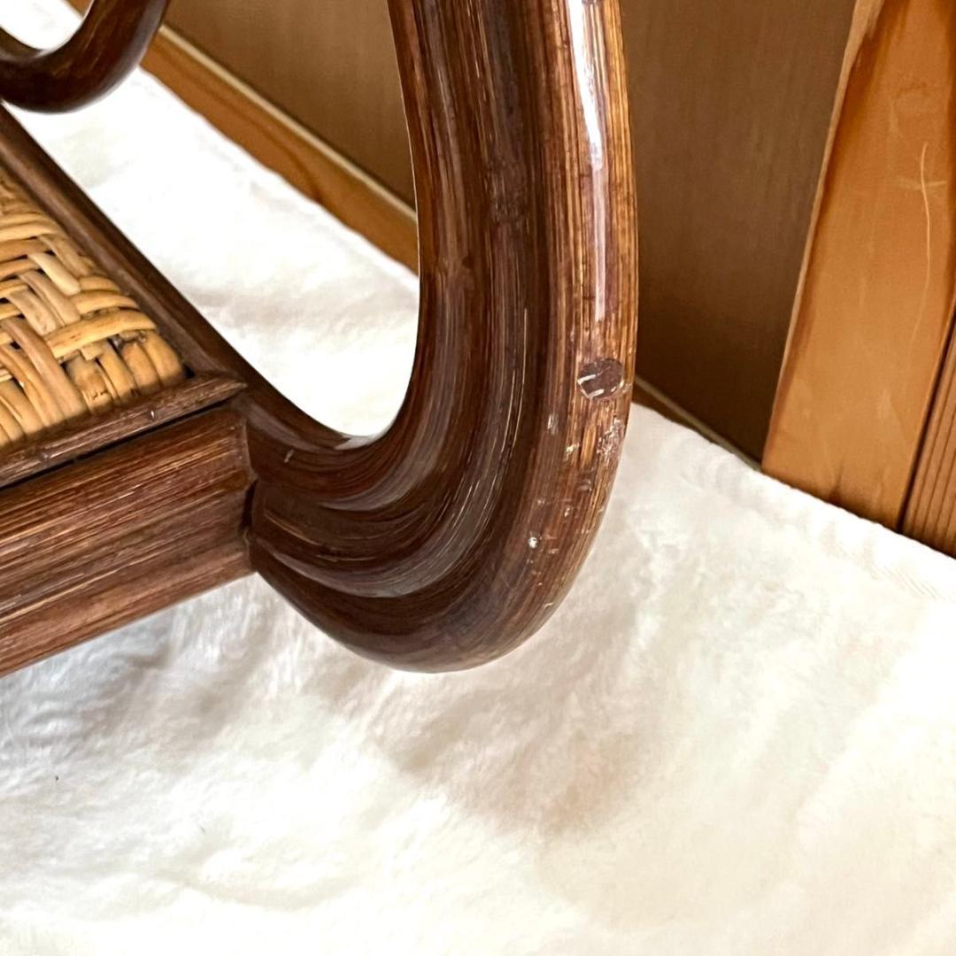 ラタン 回転座椅子 レトロ　ヴィンテージ　ラタンチェア　ロータイプ　2脚セット