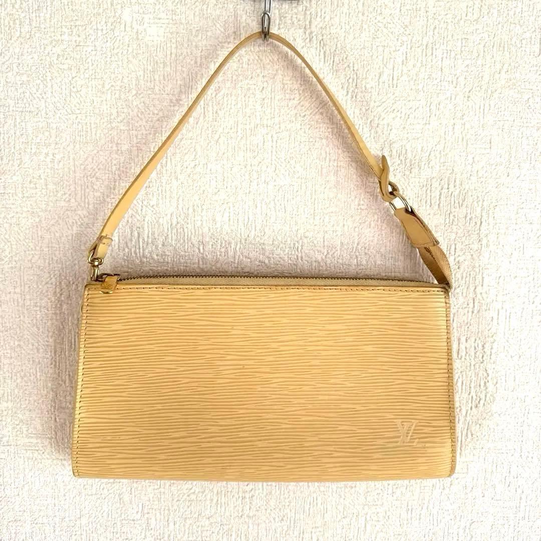 【廃番品】ルイヴィトンエピ｜アクセソワールポシェット｜タッシリイエロー｜保存袋付