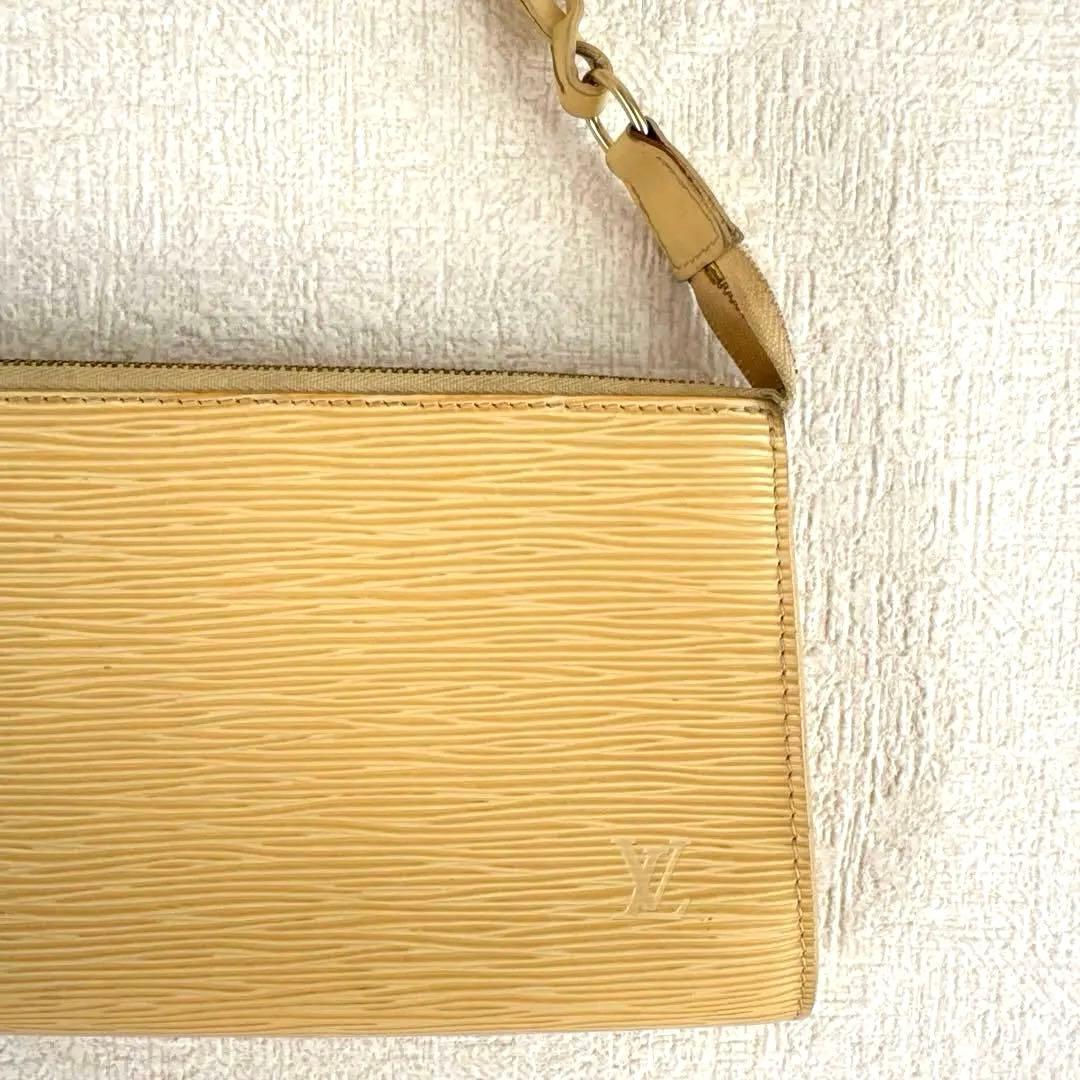 【廃番品】ルイヴィトンエピ｜アクセソワールポシェット｜タッシリイエロー｜保存袋付
