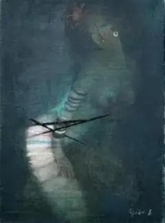 油絵 菅家令子 絵 絵画 インテリア額付(黒) F4-152023 人物 女性像