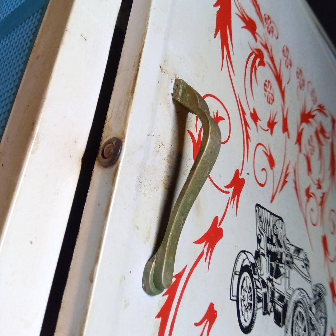 収納棚 蠅帳 昭和レトロ 車の柄 中古品