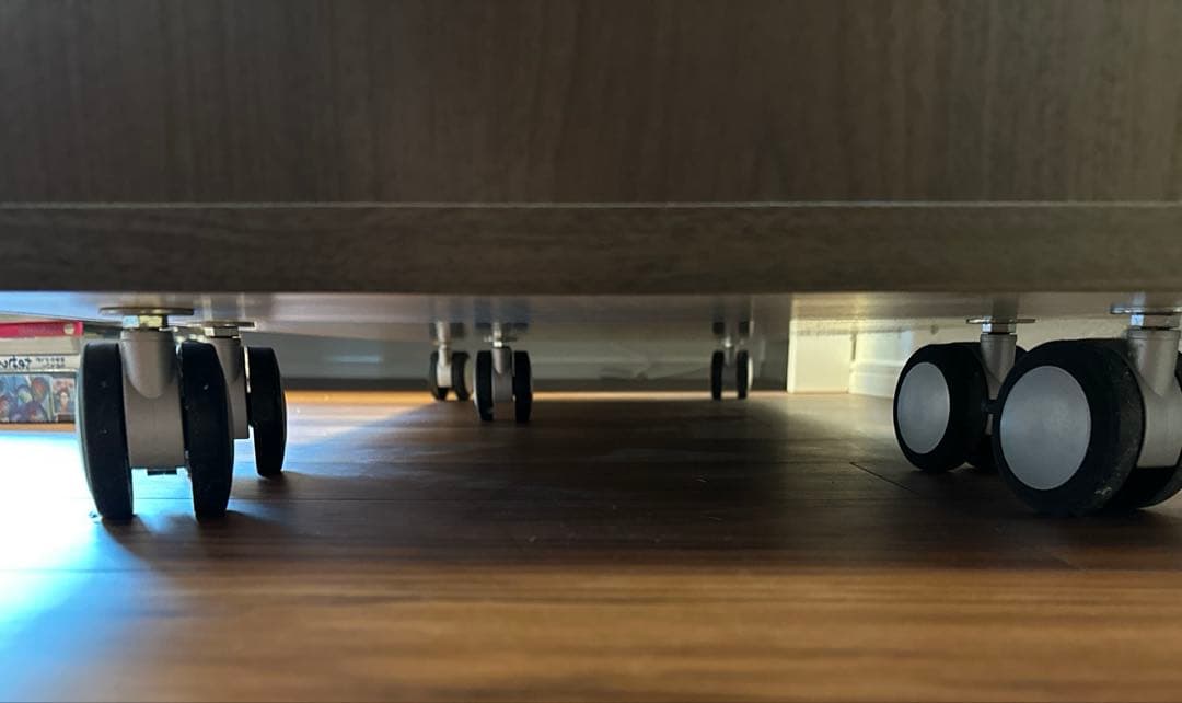 NOCE ダークブラウン テレビ台 キャスター付 二段の伸縮可能 引き出し2つ