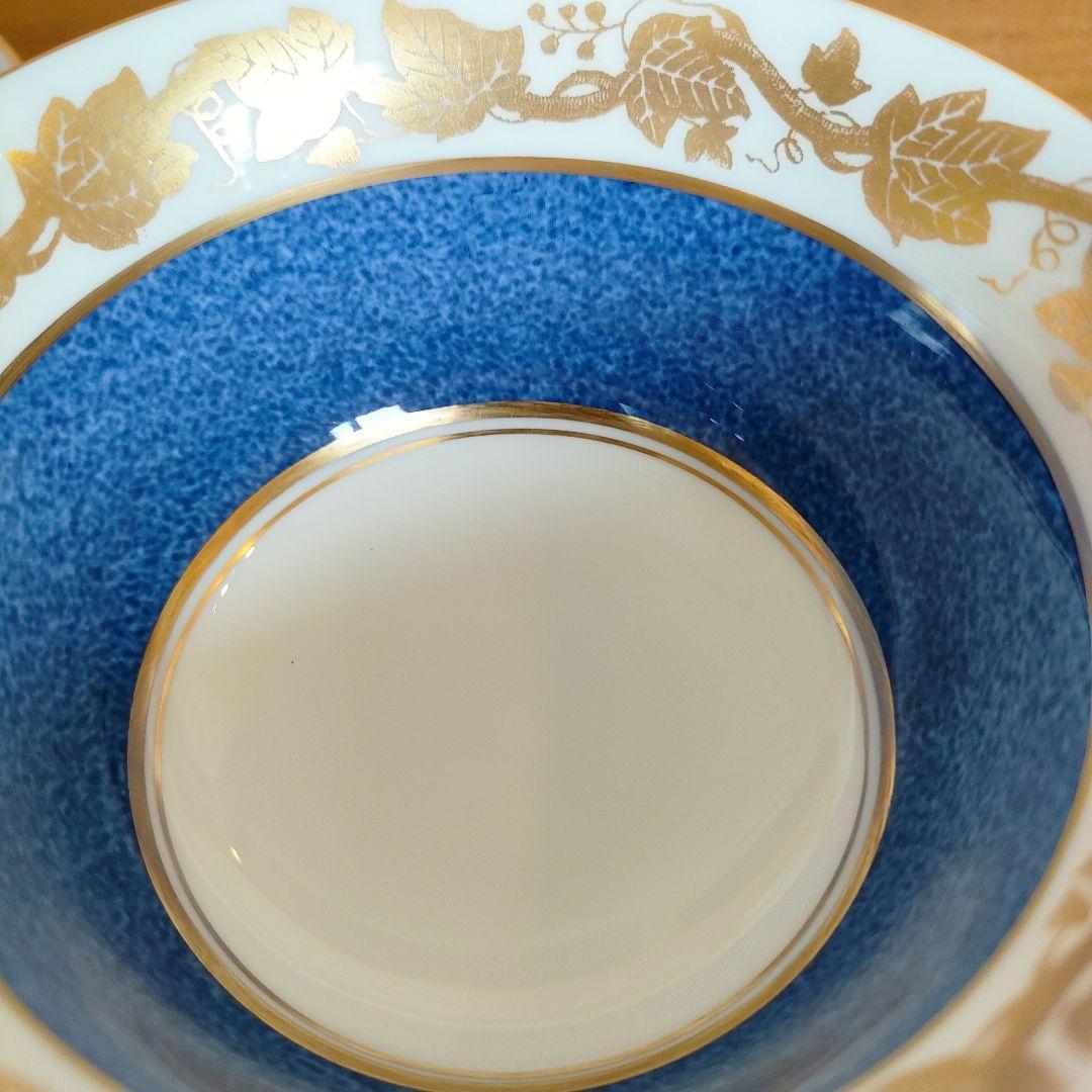 ウェッジウッド 美品☆ 2客セット ブルー ゴールド ホワイトホール パウダー