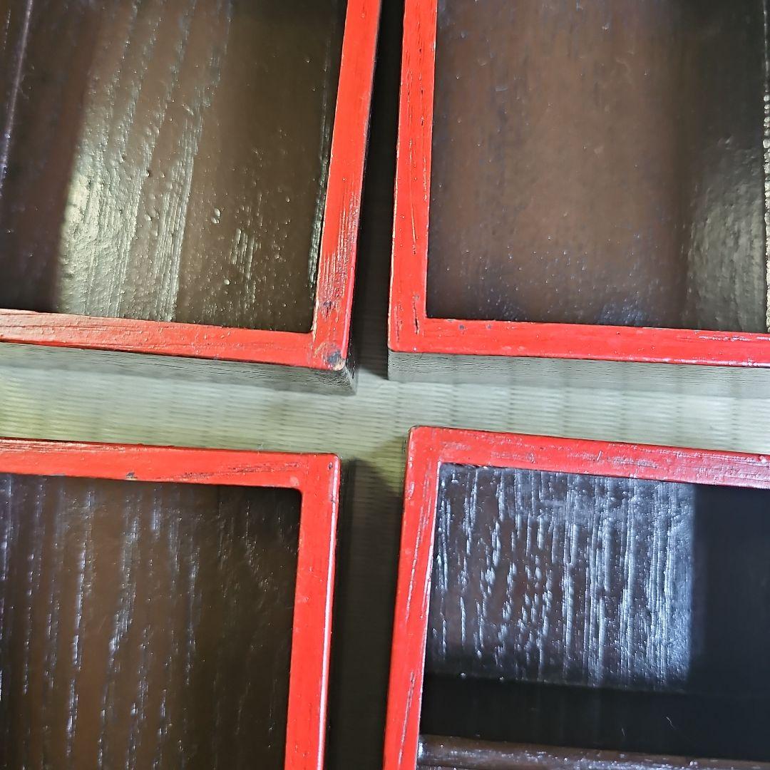 【明治ロマン/1870年物】戦前物 漆塗り弁当箱 漆器 膳の箱 五客 5個朱色
