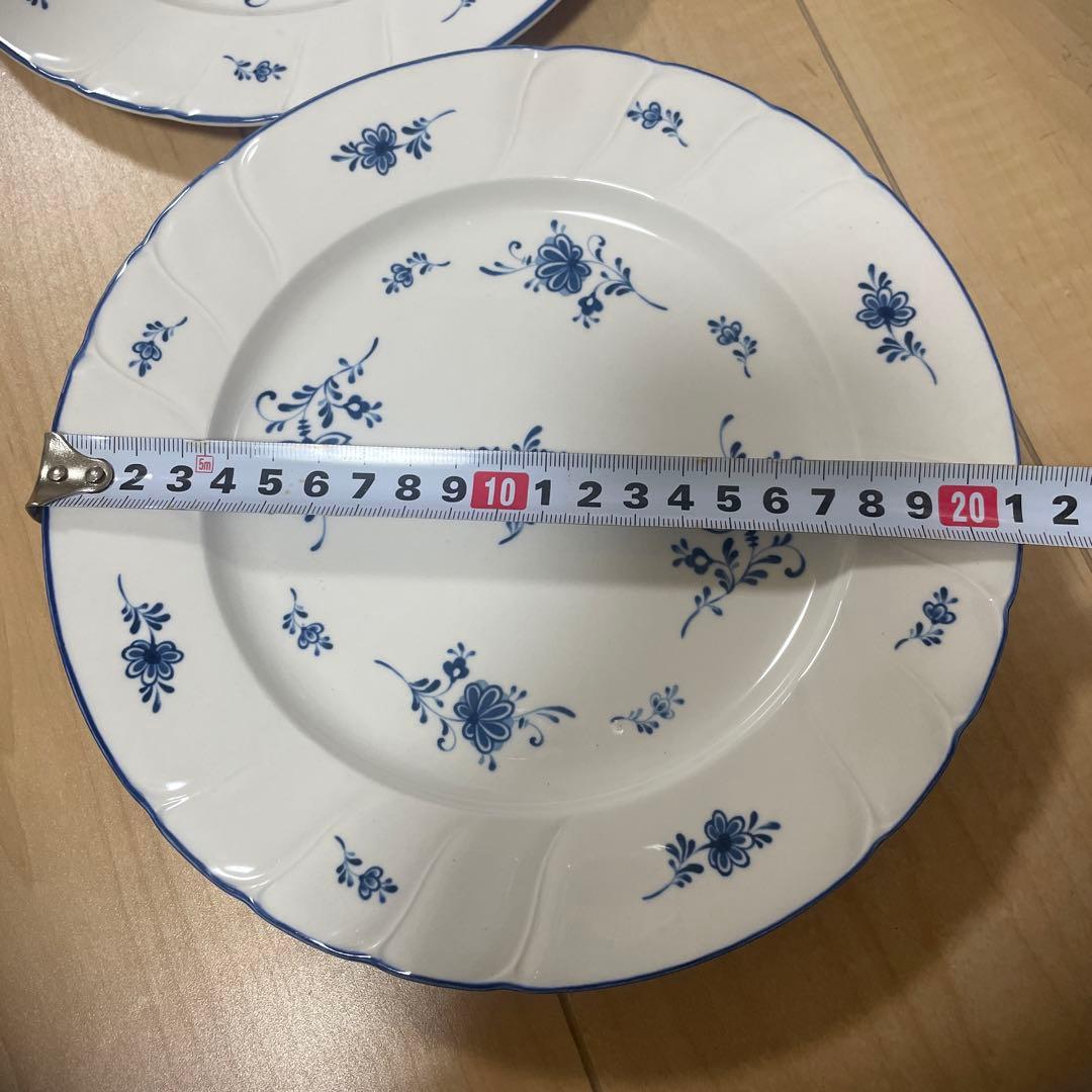 美品ノリタケ　青い花柄の皿 23枚まとめて売り1-3