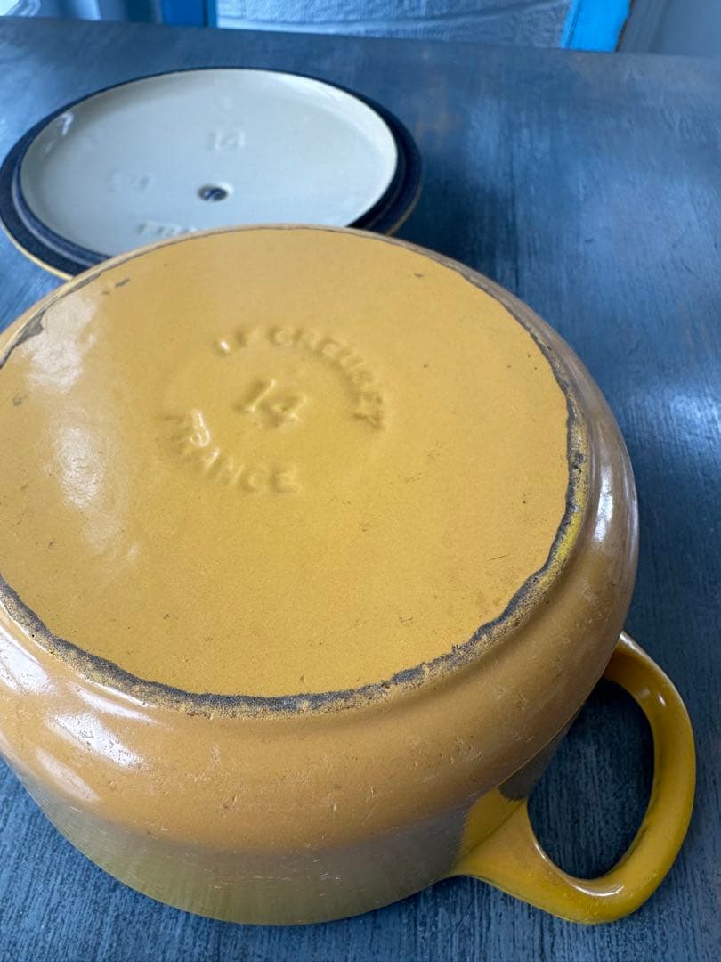 貴重【14cm】ル・クルーゼ　ココット・ロンド 1人前用 イエロー