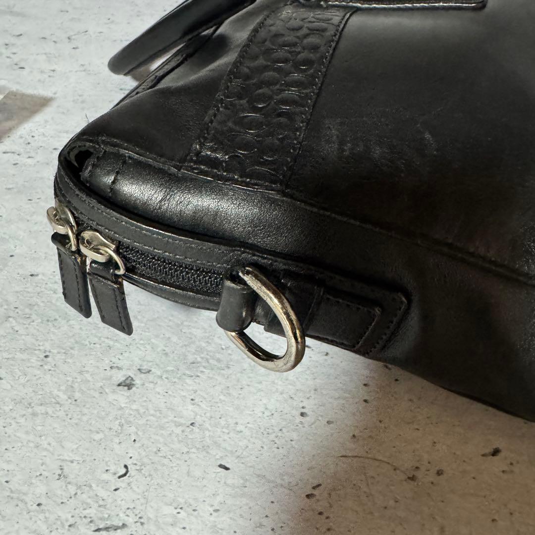 【美品】コーチ 本革 COACH ビジネスバッグ 2way ブラック 大容量