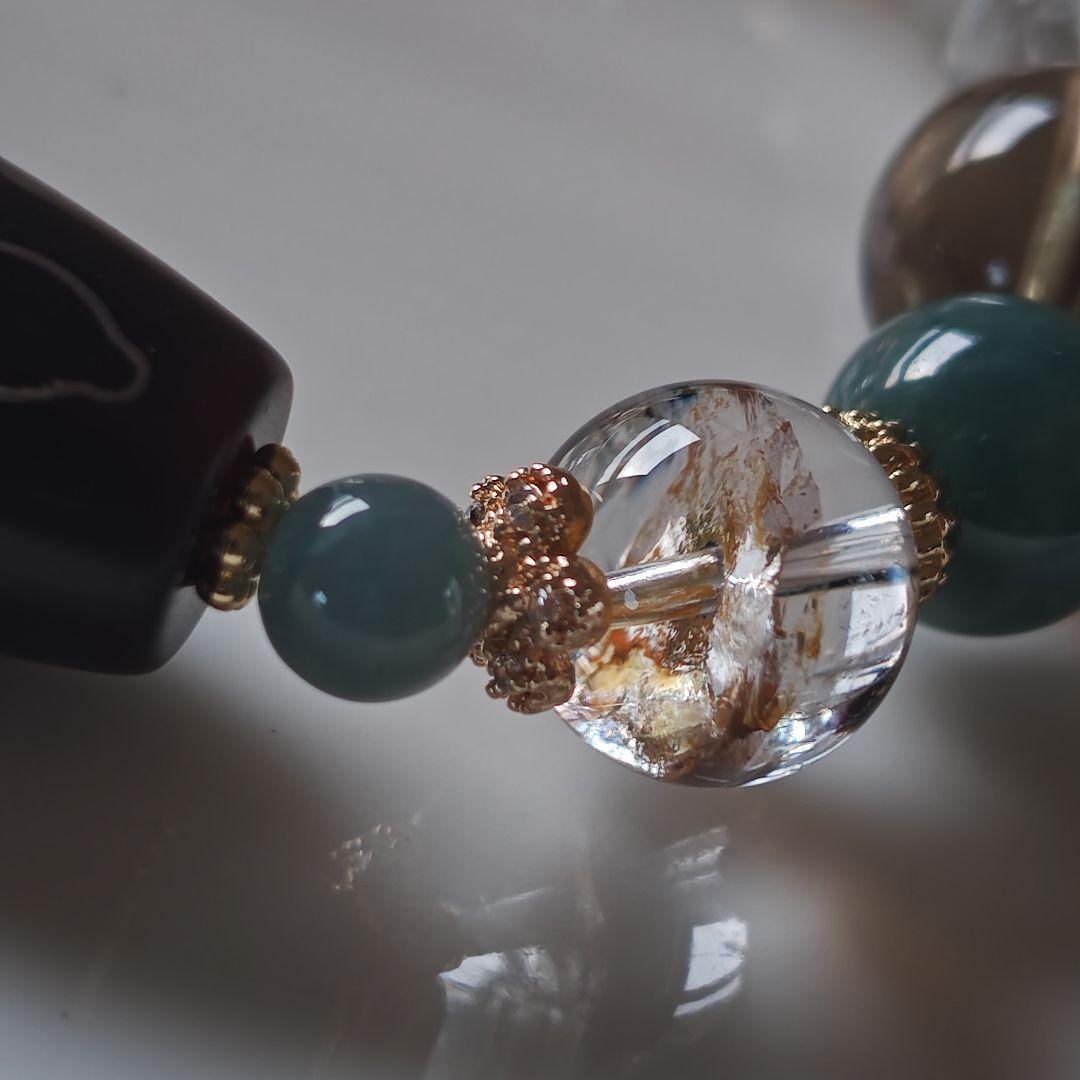 新作♡銀線　天眼観音天珠ブレス