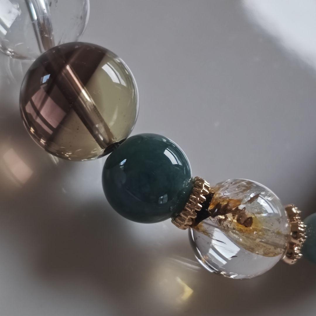 新作♡銀線　天眼観音天珠ブレス