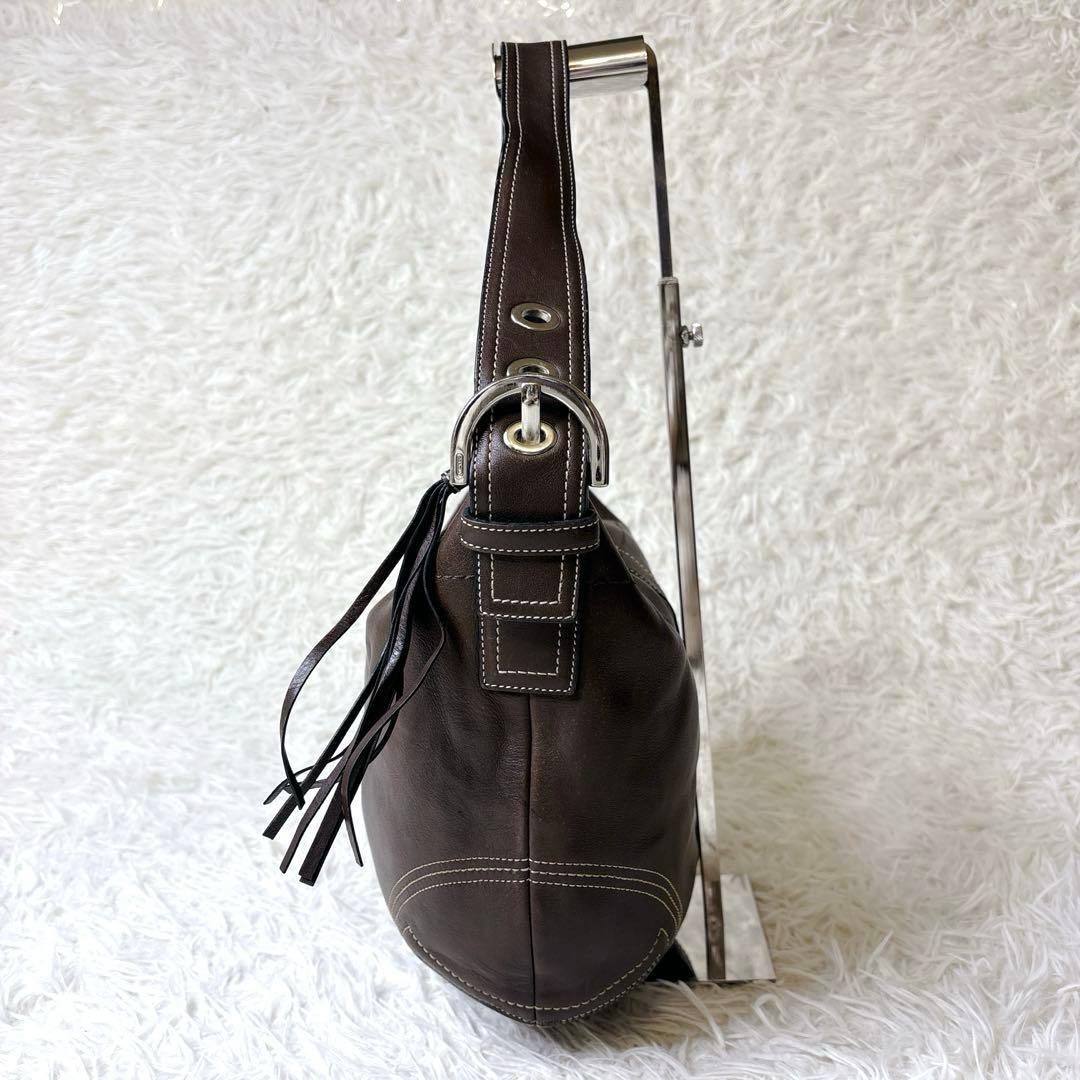 COACH ワンショルダーバッグ ホーボー ハーフムーン タッセル ブラウン