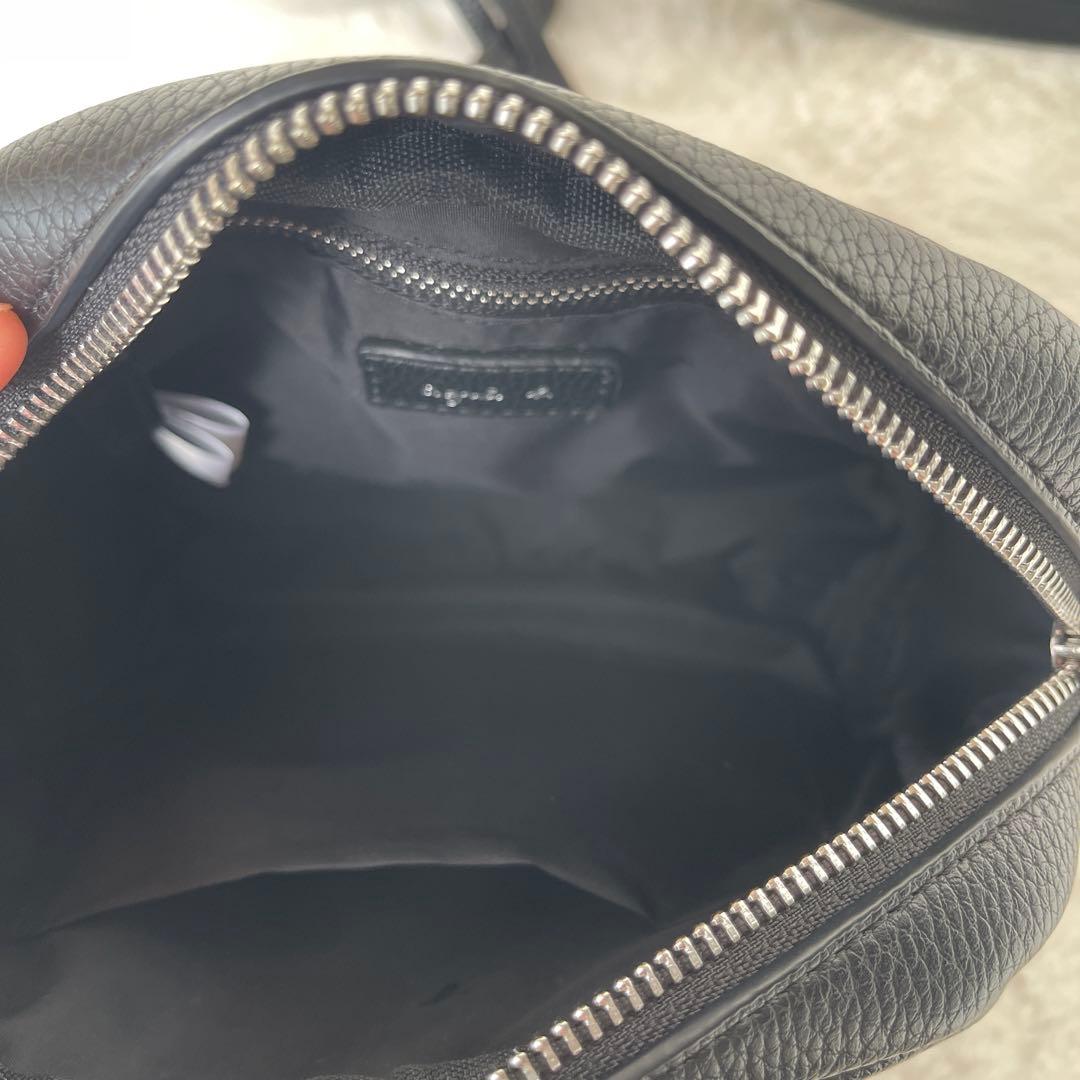 アニエスベー agnes.b ブラックレザーショルダーバッグ