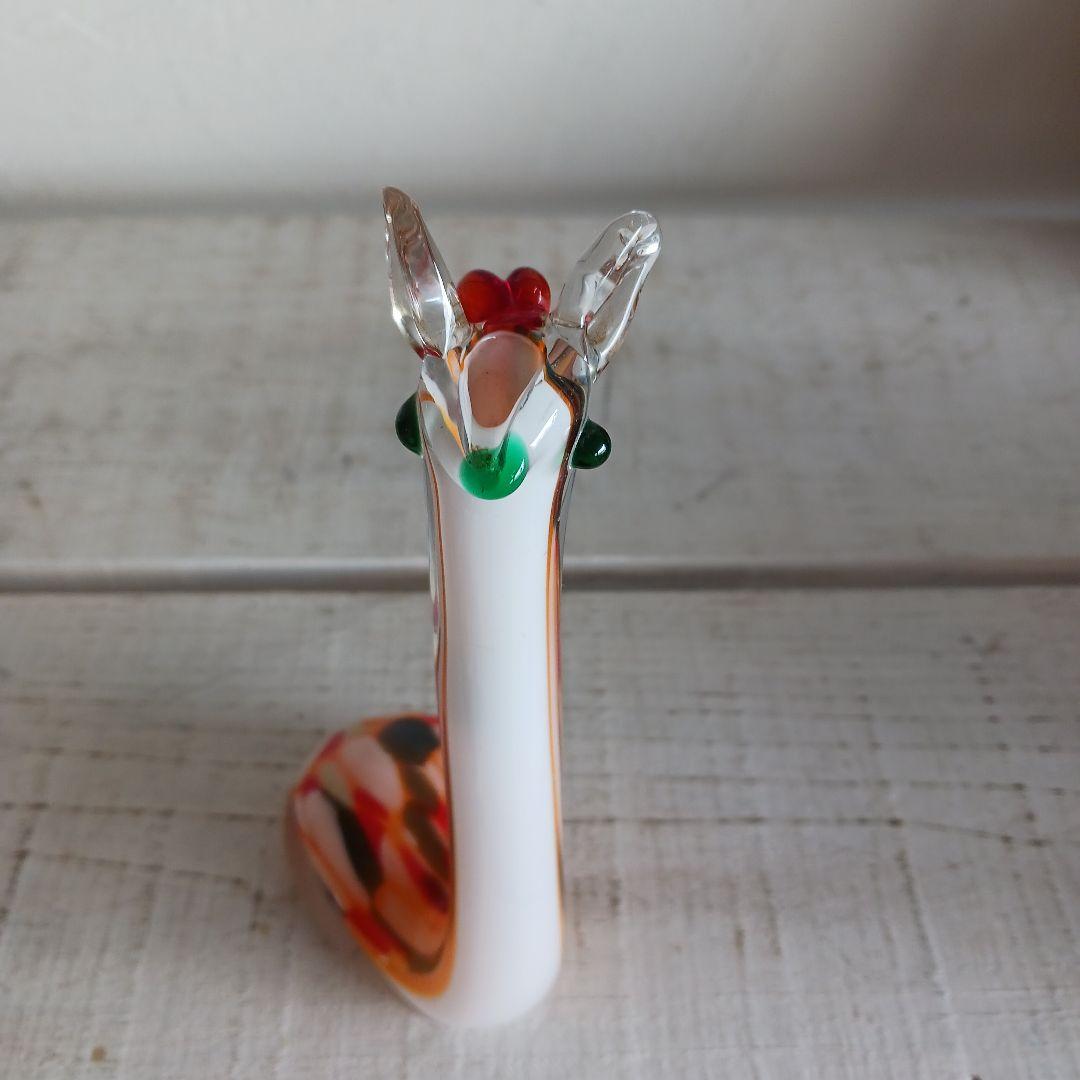 一輪挿し　ガラス　動物モチーフ　キリン