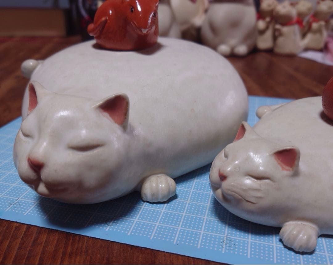 重ね猫(*´꒳`*) 猫鏡餅 蜜柑&ねずみ(限定)タイプB