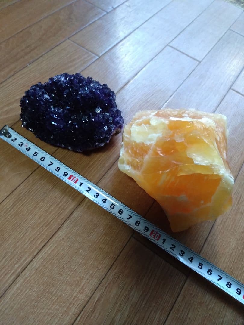 チ宏 ２点 オレンジカルサイト、アメジストクラスター まとめて